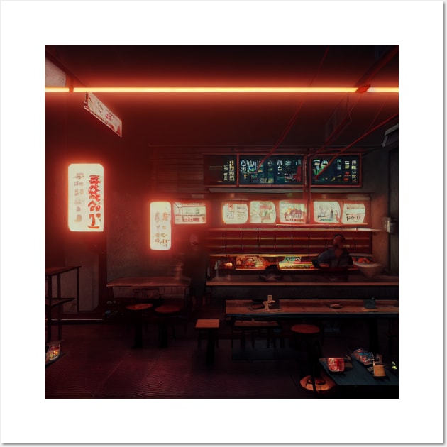 Cyberpunk Tokyo Ramen Shop Wall Art by Grassroots Green